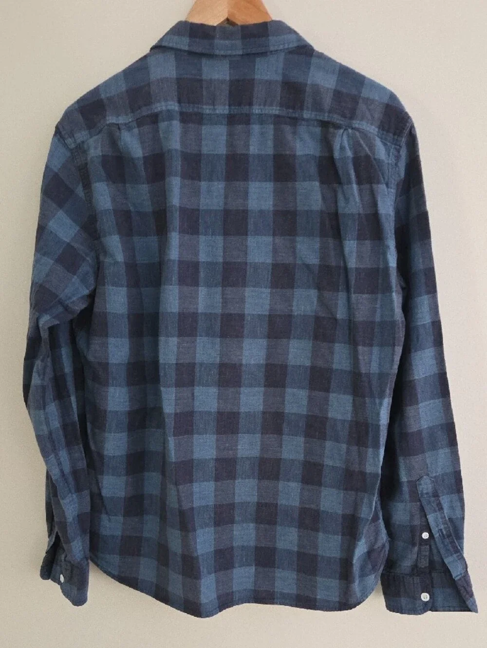 J. Crew Men's Blue Plaid Cotton Long-Sleeve Casual Button-Down Shirt
